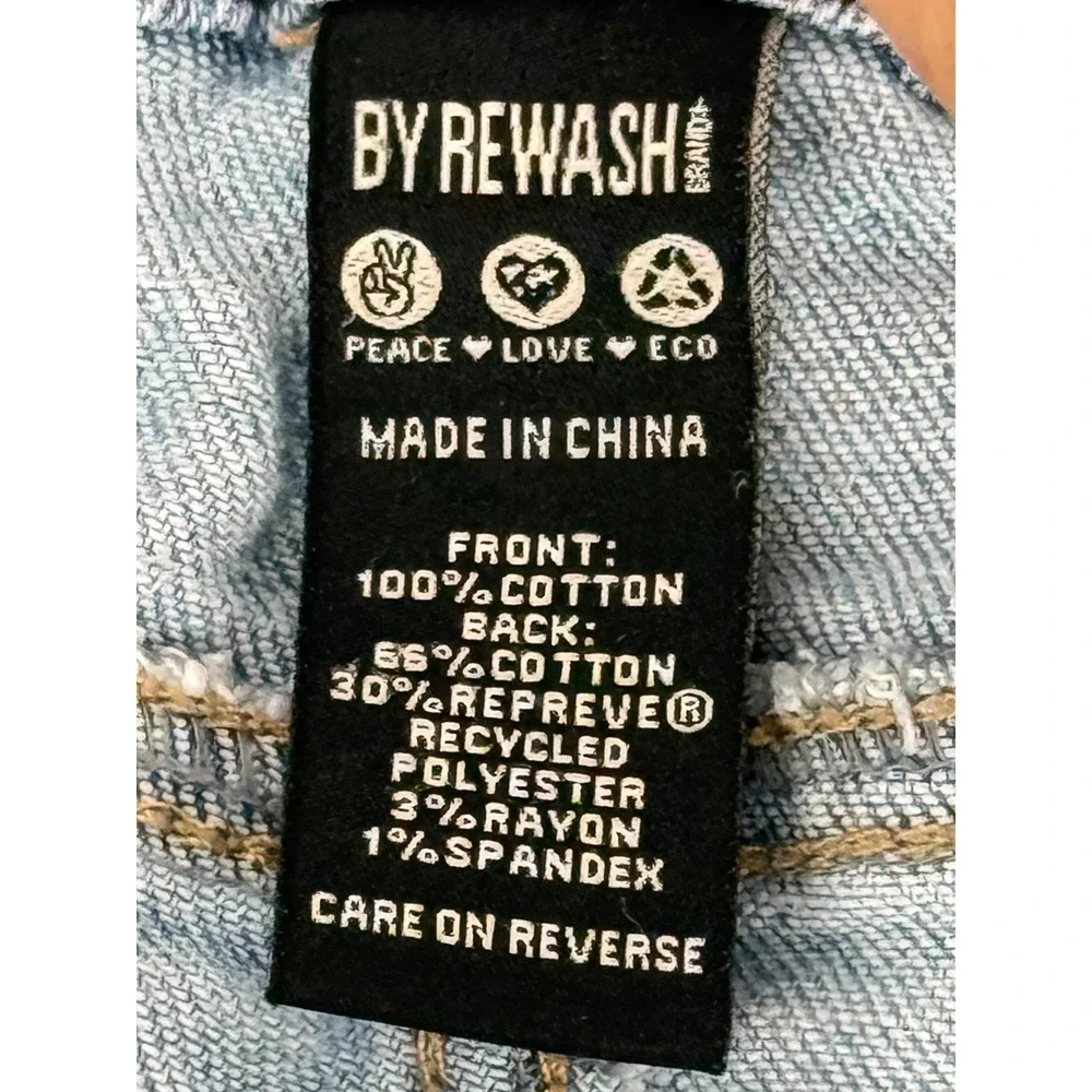 By Rewash Brand Distressed Straight Leg Jeans Light Wash Blue Sz 11/30